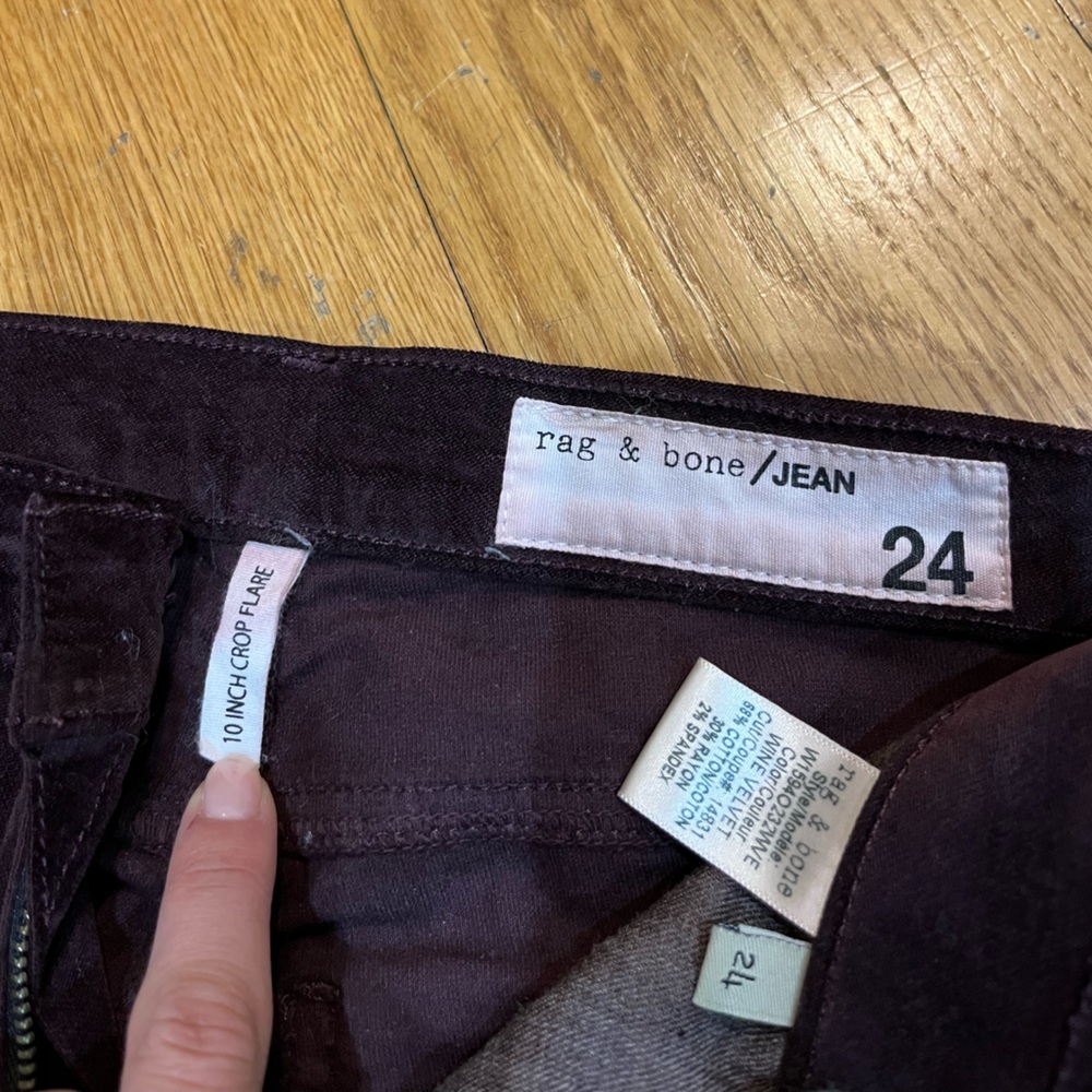 Rag And Bone Cropped Flared Corduroy Size 24 - image 2